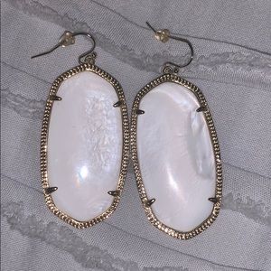 KS Danielle Gold Drop Earrings in White Pearl